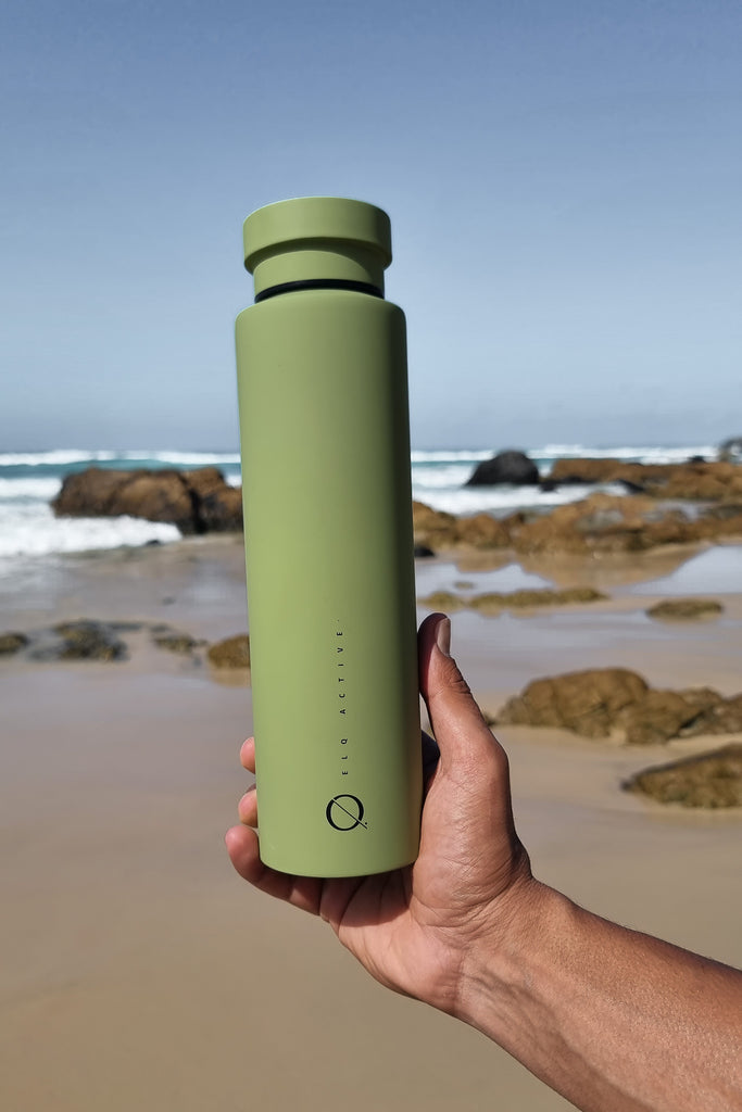 ELQ Stainless Steel, Double Walled, Insulated Water Bottle in Combat Green