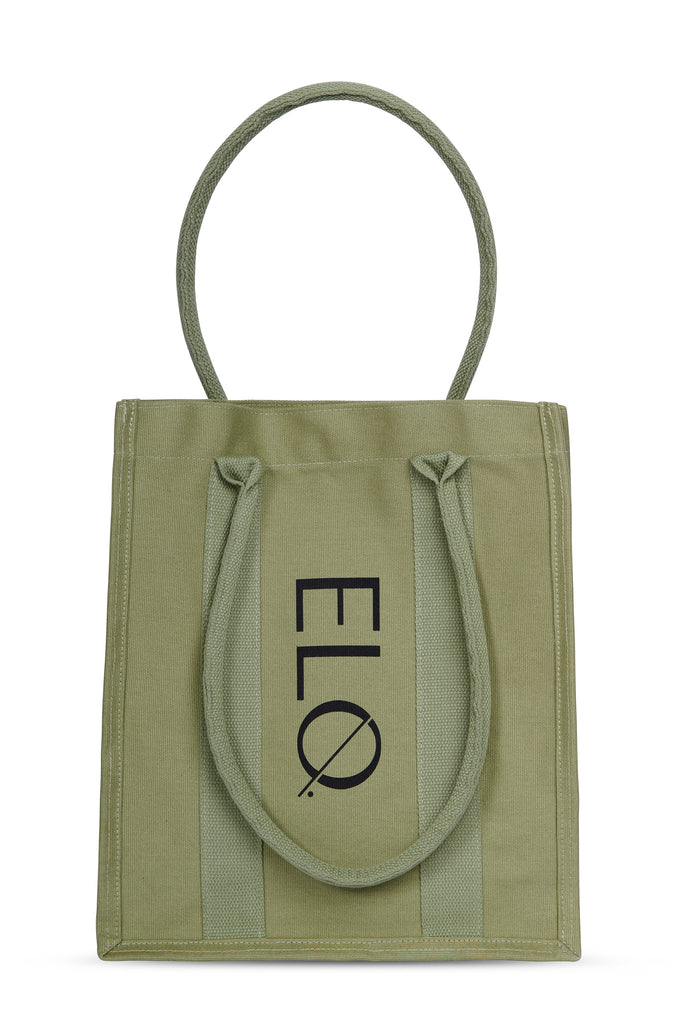 ELQ Utility Canvas Tote Bag in Khaki Green