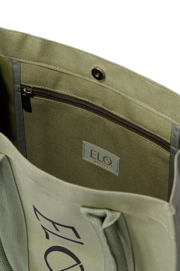 ELQ Utility Canvas Tote Bag with zipper