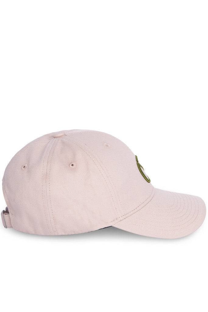 ELQ Active Icon dusty pink cap with khaki embroidered logo side view