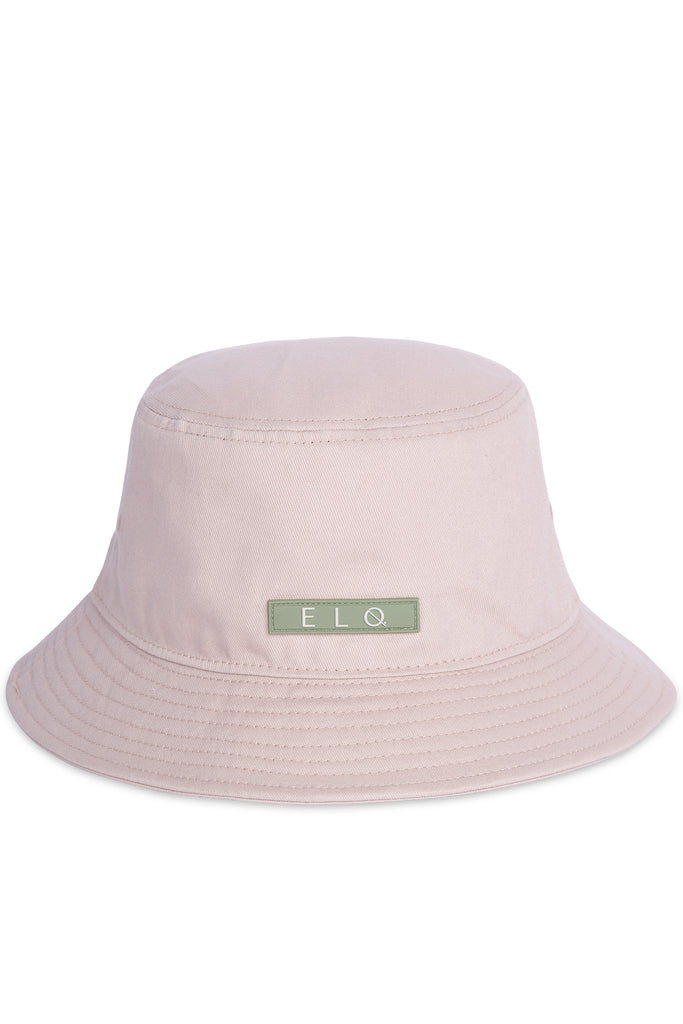 ELQ Active dusty pink bucket hat with green label